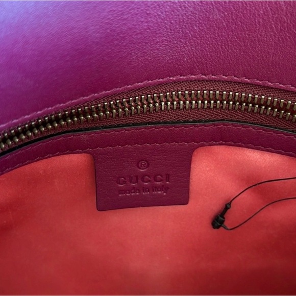 Gucci Velvet Marmont  Bag - Deep Purple with Gold Accents - Picture 7 of 9